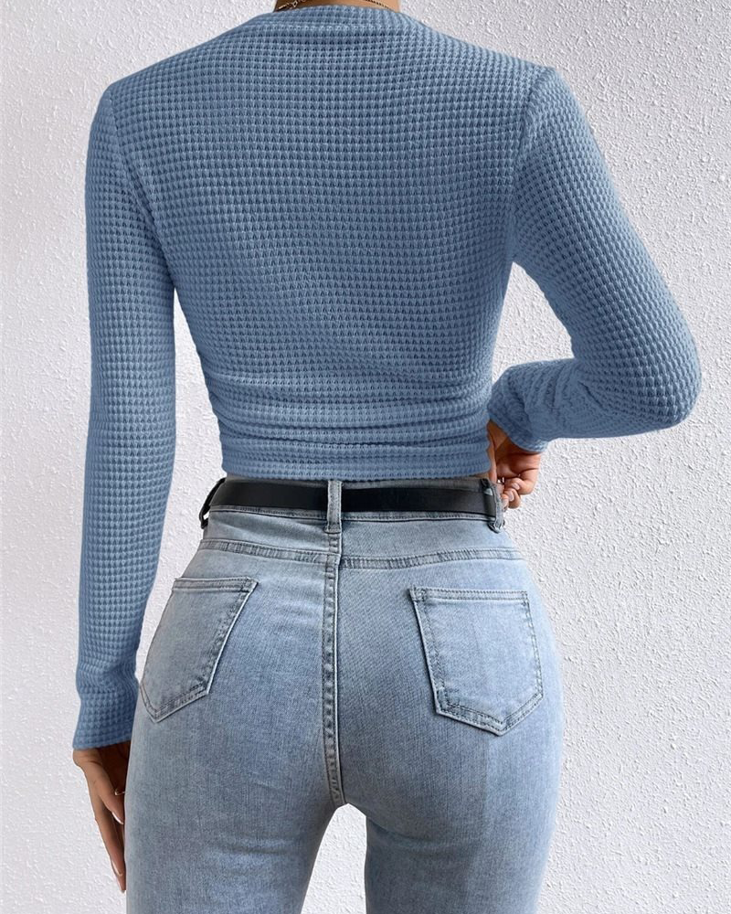 Haut Slim Fit Polyvalent Manches Longues