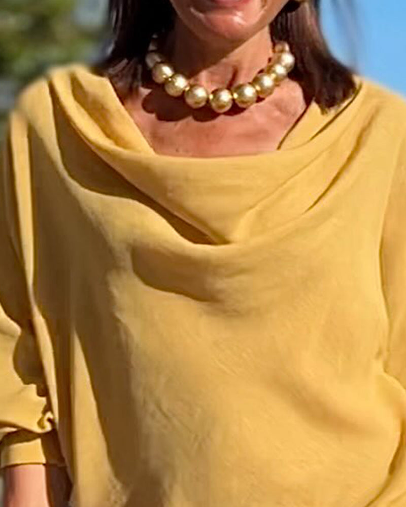 Blouse Col Drapé Lâche
