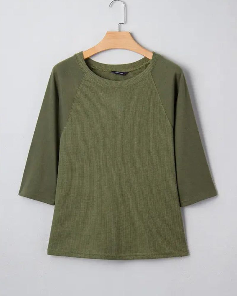 T-Shirt Uni Manches Trois Quarts