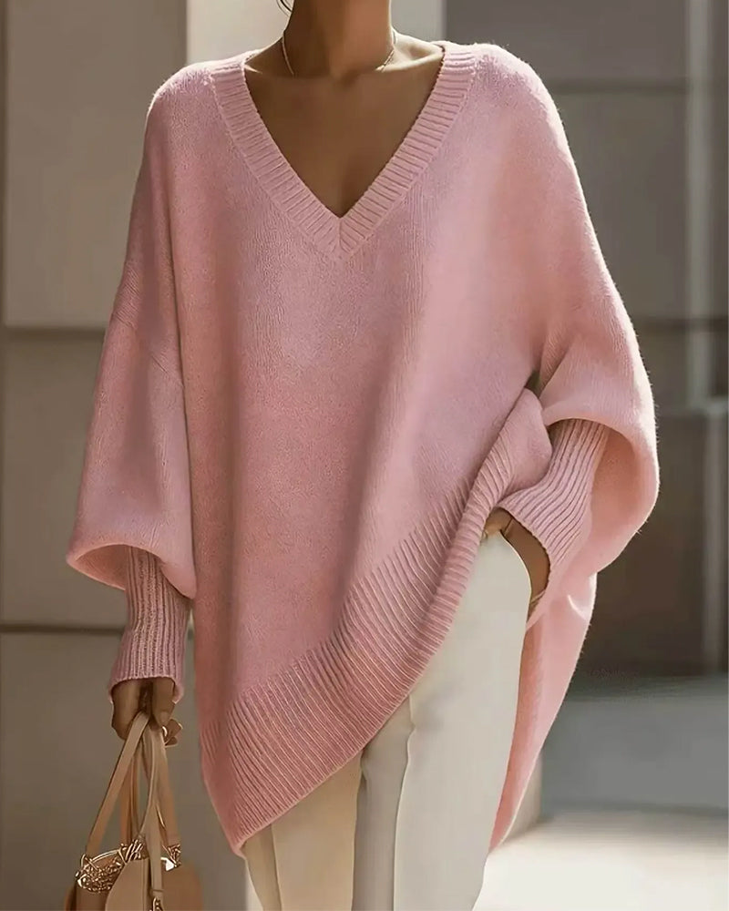 Pull-Over Col En V Ample Grande Manche