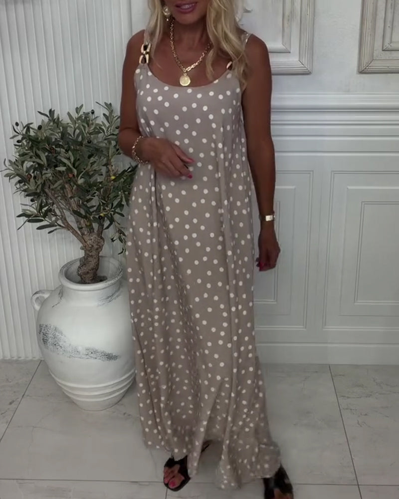 Robe Boucle Métallique Bretelles Pois