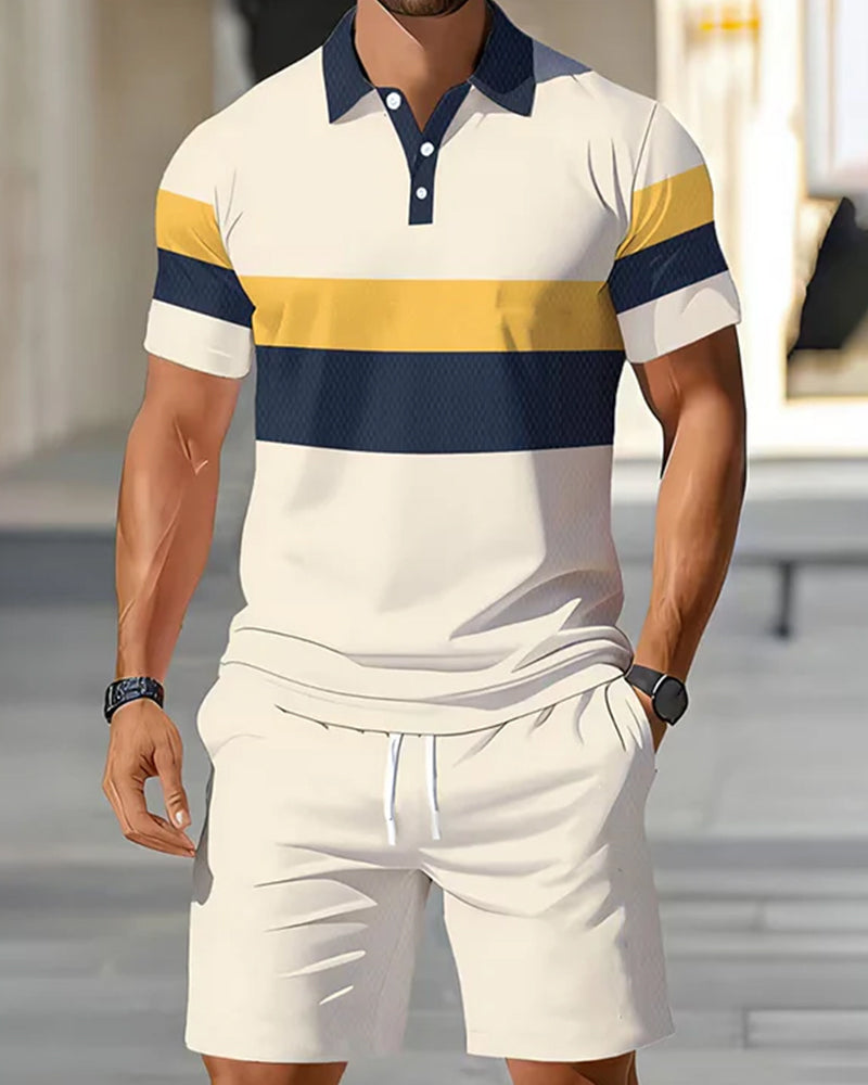 Set Rayé Polo Homme Short