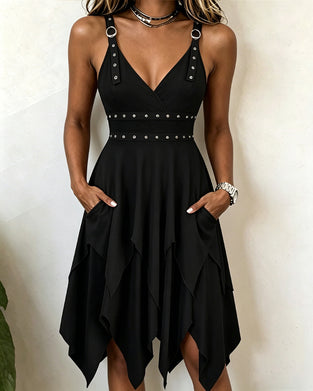 Robe Décontractée Uni Coupe Irrégulière