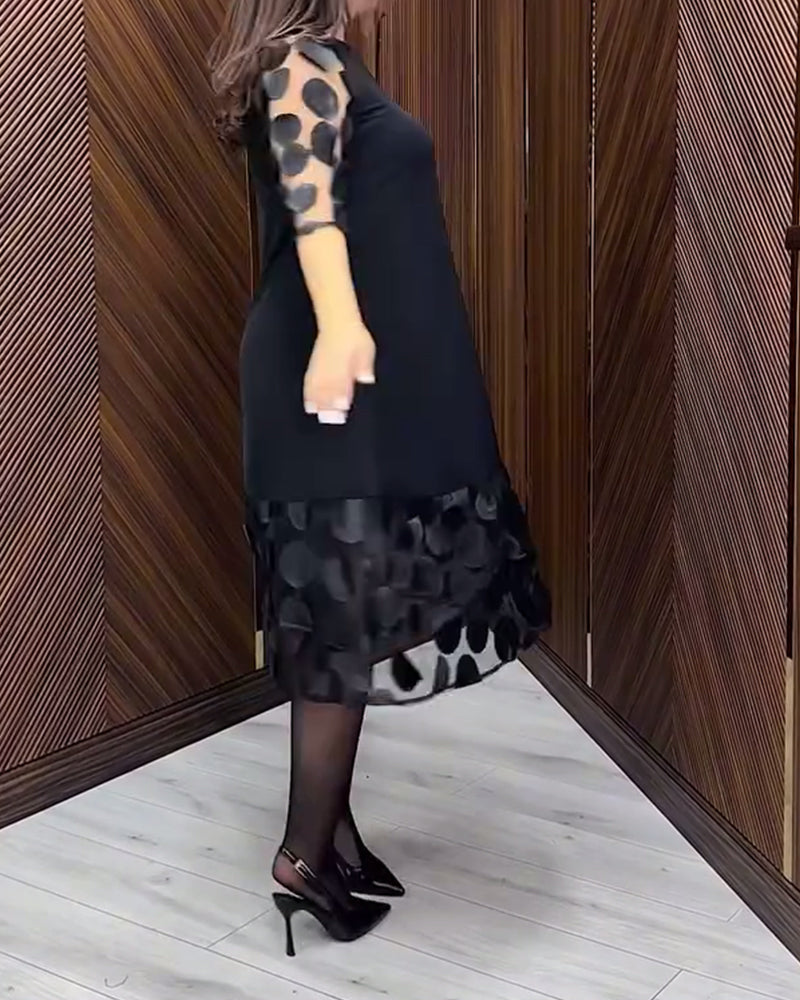 Robe Maille Couture À La Mode Col Rond