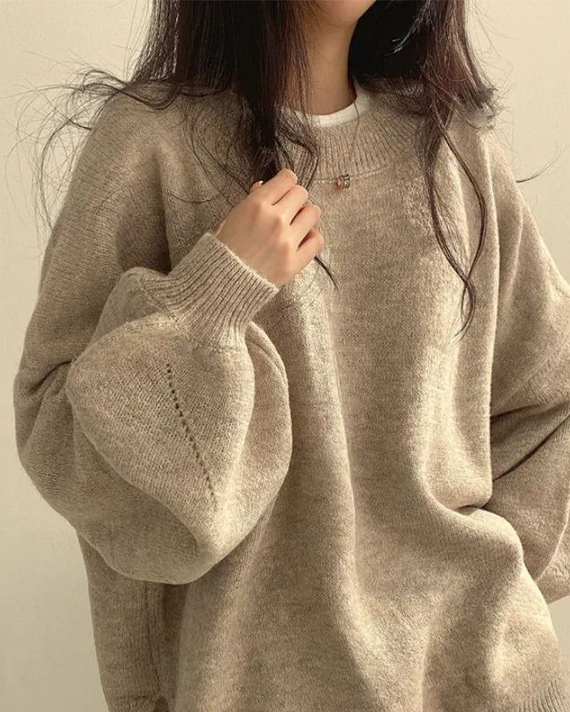 Pull Col Rond Côté Fente