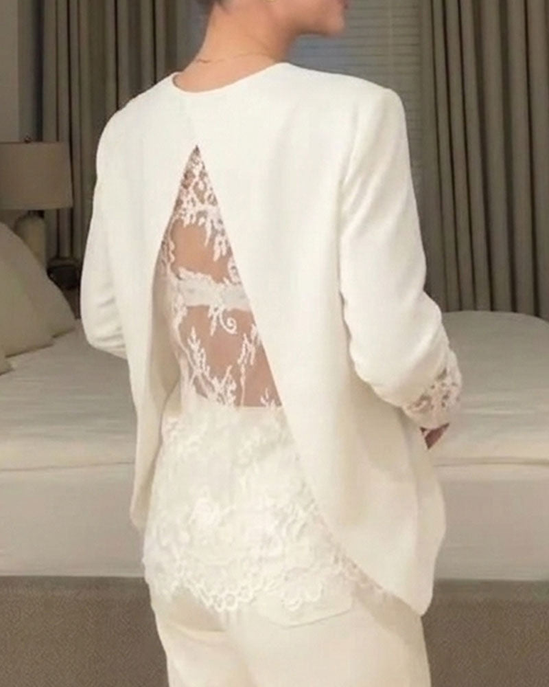 T-Shirt Dentelle Assemblage Deux-En-Un