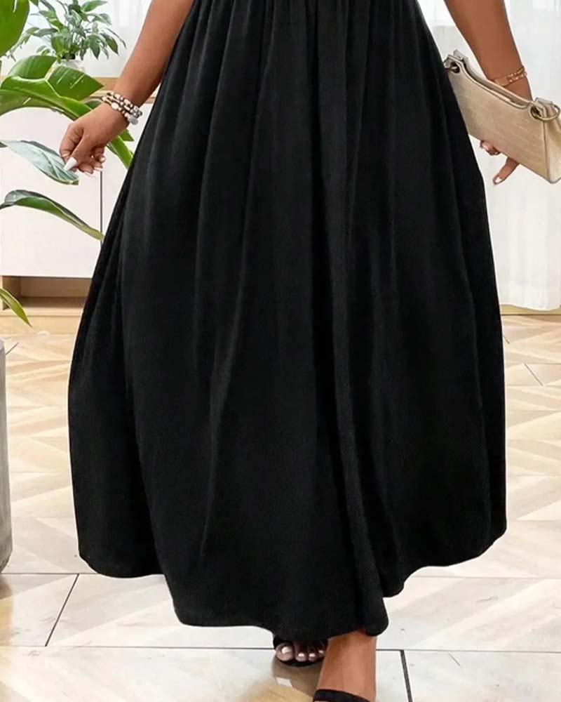 Robes Col V Évasé Bretelle Spaghetti Longue