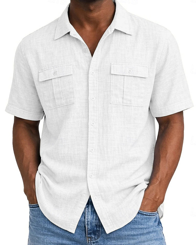 Chemise Homme Poche Manche Courte