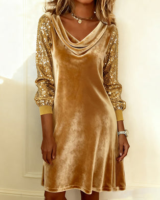 Robe élégante en velours et paillettes