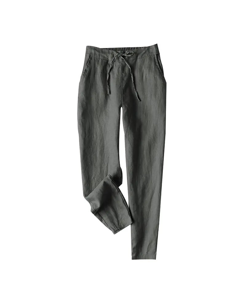 Pantalon Cordon Taille Élastique Décontracté