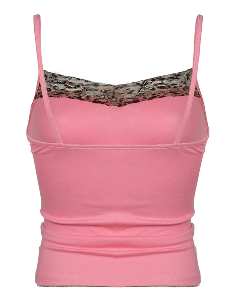 Haut Camisole Fille Épicée Imprimé Léopard Patchwork