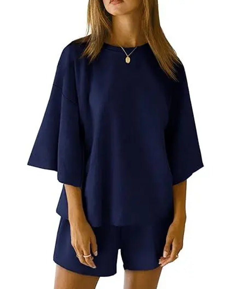 Ensemble Taille Élastique Short Décontracté