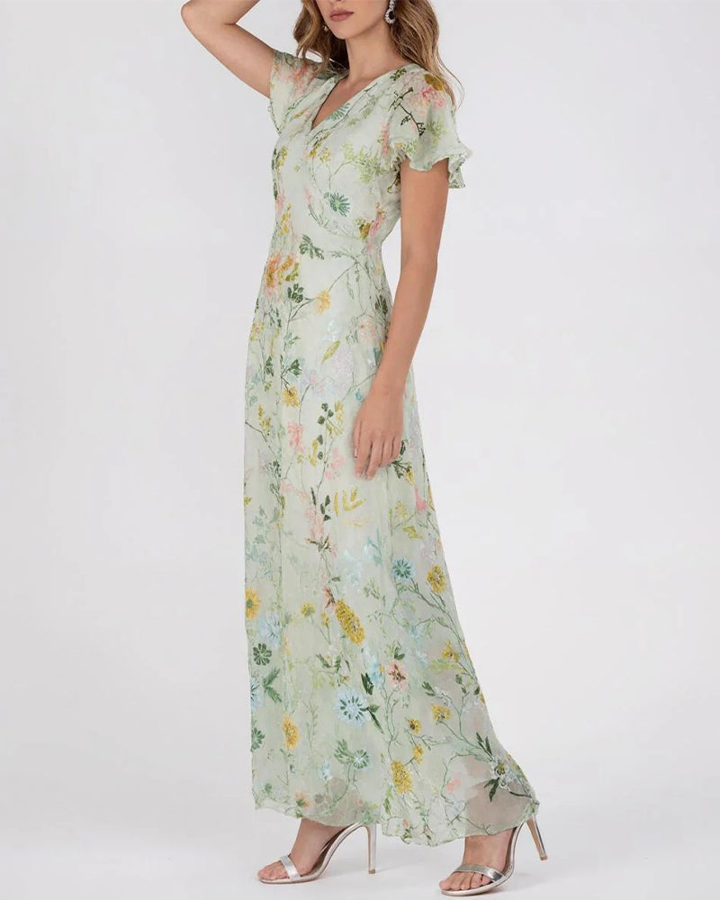 Robe Volant Florale Imprimé