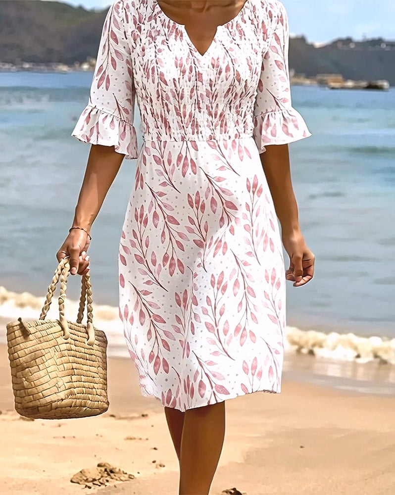 Robe Demi-Manches Imprimée