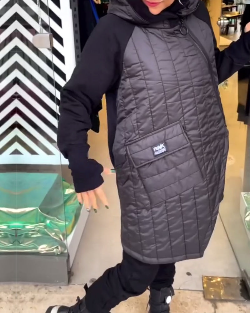 Manteau à capuche décontracté avec poche