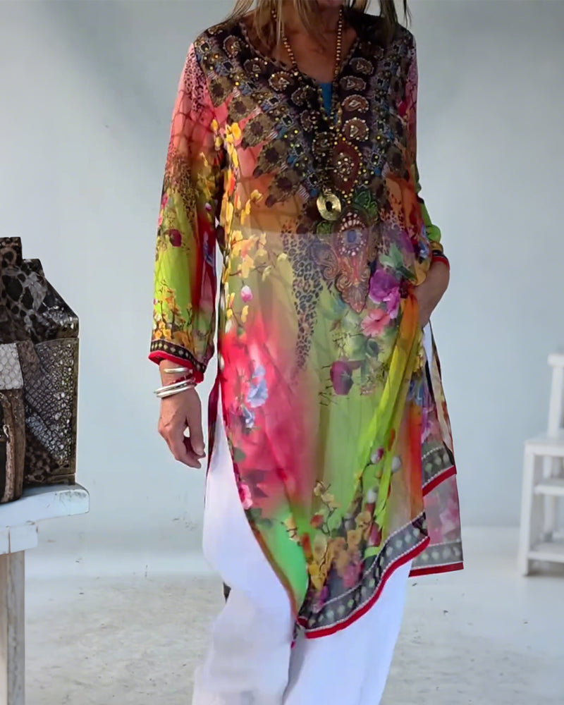 Robe Style Bohème Col V