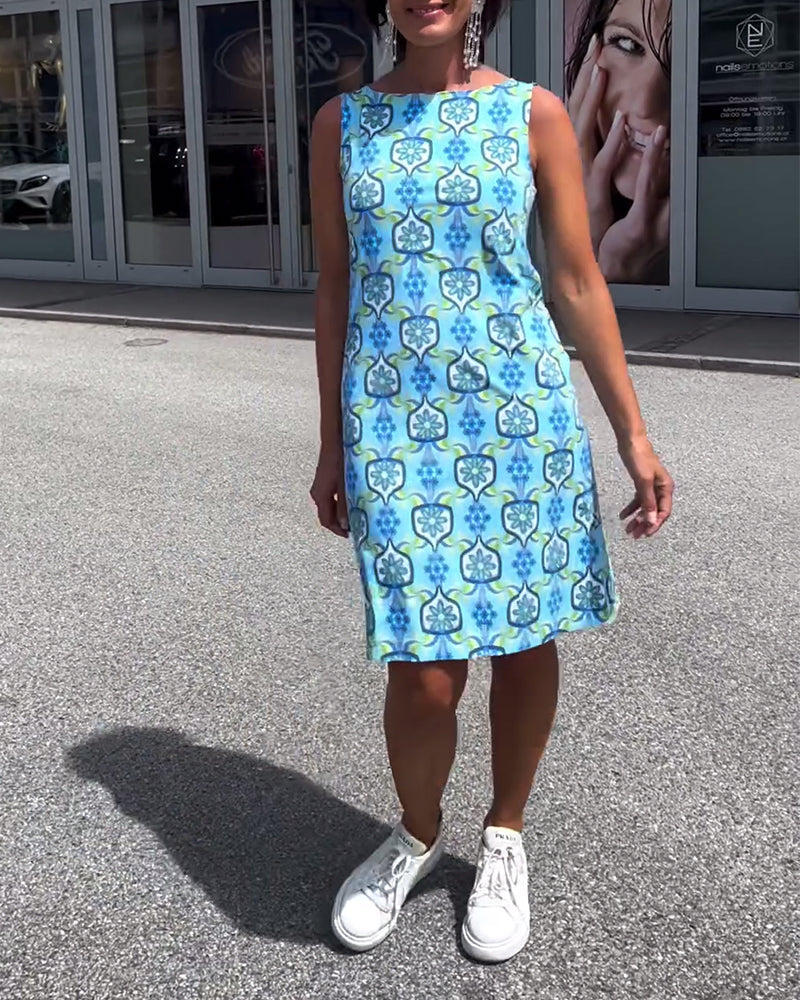 Robe slim imprimée sans manches