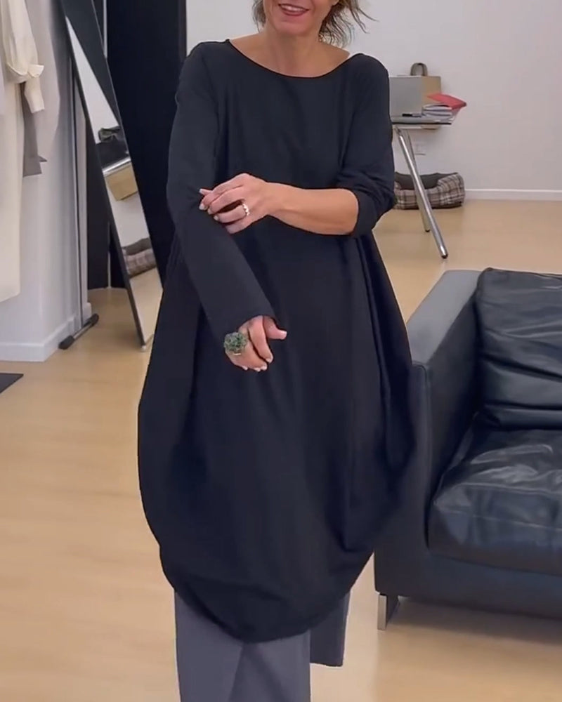 Robe Décontractée Unie Irrégulière