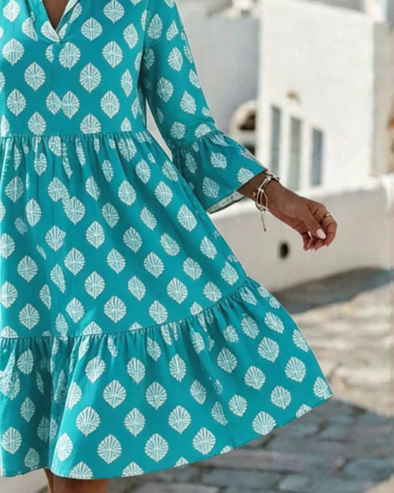 Robe Col V Imprimé