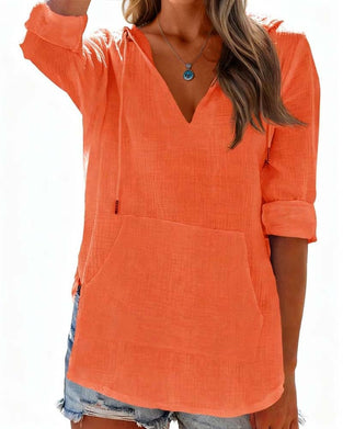 Blouses Cache-Cœur De Plage Col En V Hoodie