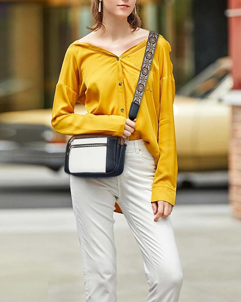 Sac bandoulière zippé multifonctionnel