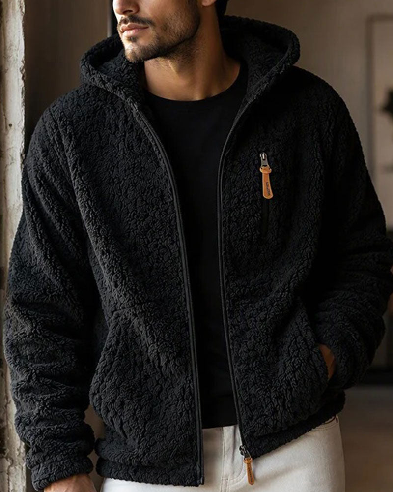 Homme Manteau À Capuche Fermeture Éclair