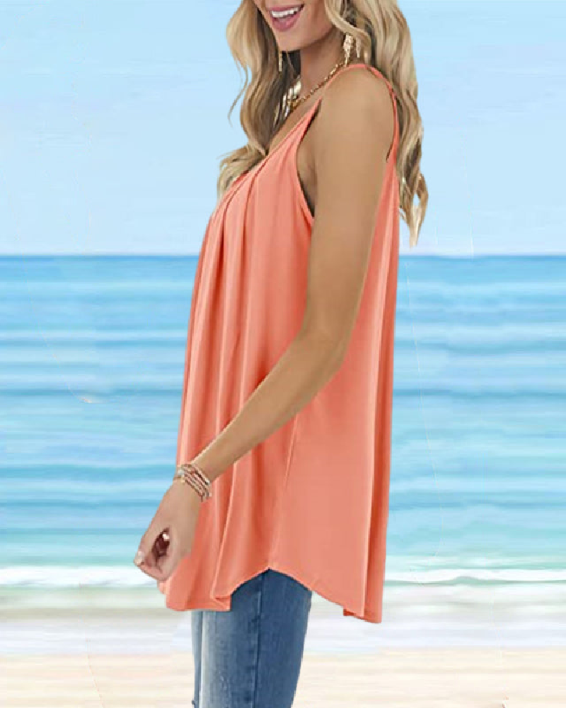 Camisole Femme Basique Col Rond