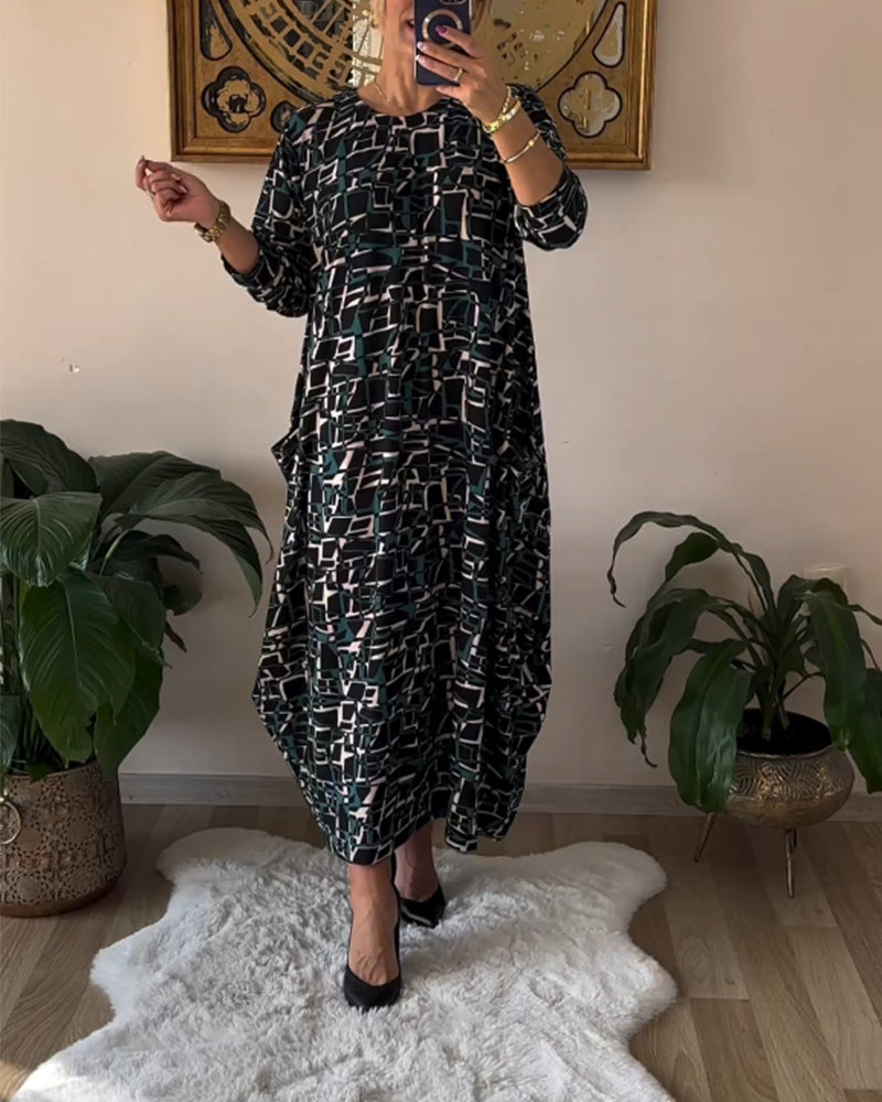Robe au style rétro et manches longues