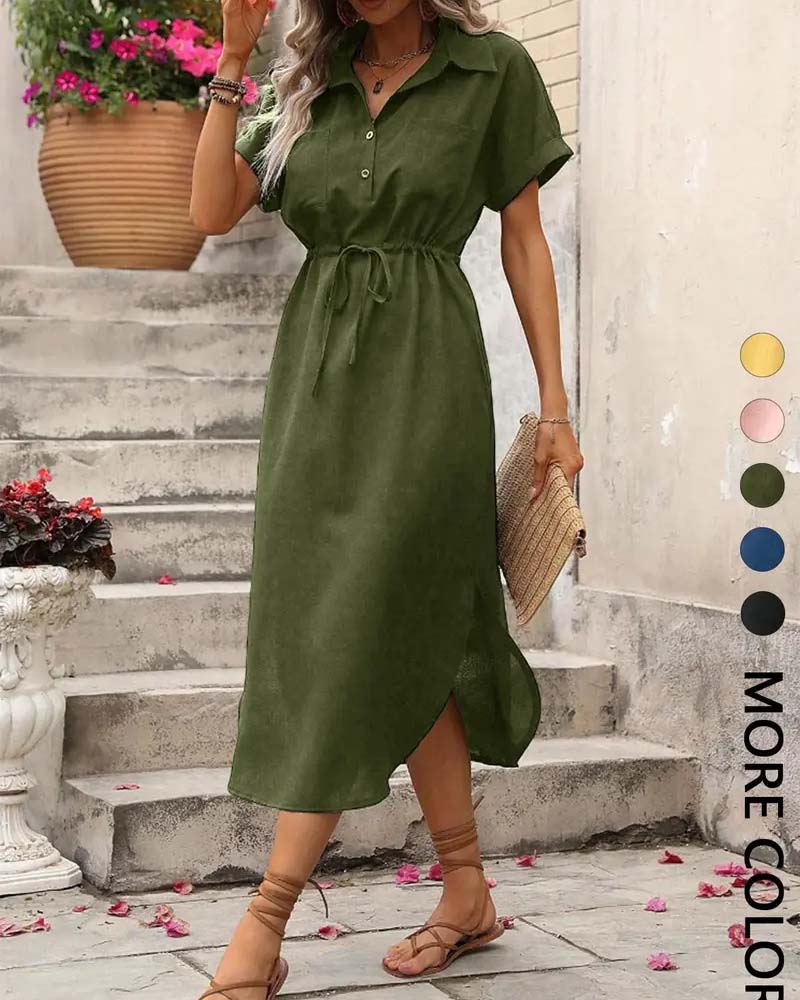 Robe Revers Cintré Chemise