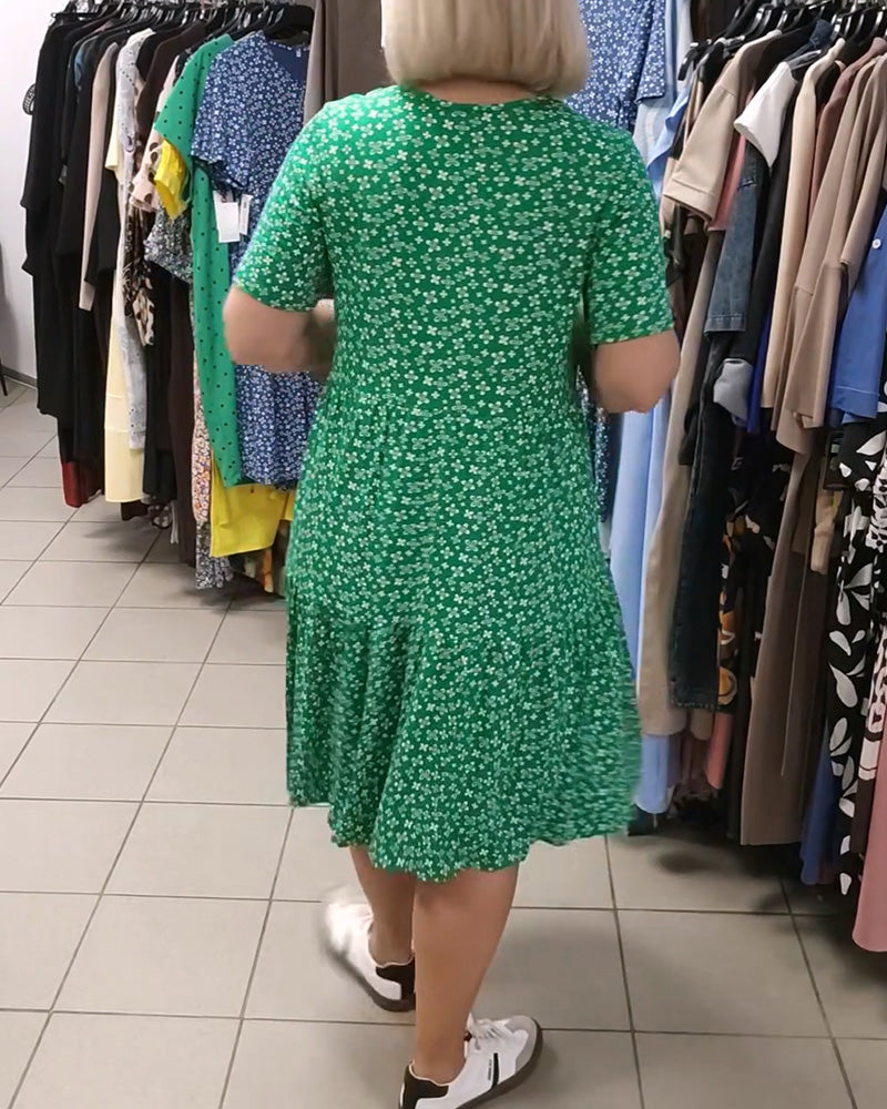 Robe Imprimé Floral Cravate Devant