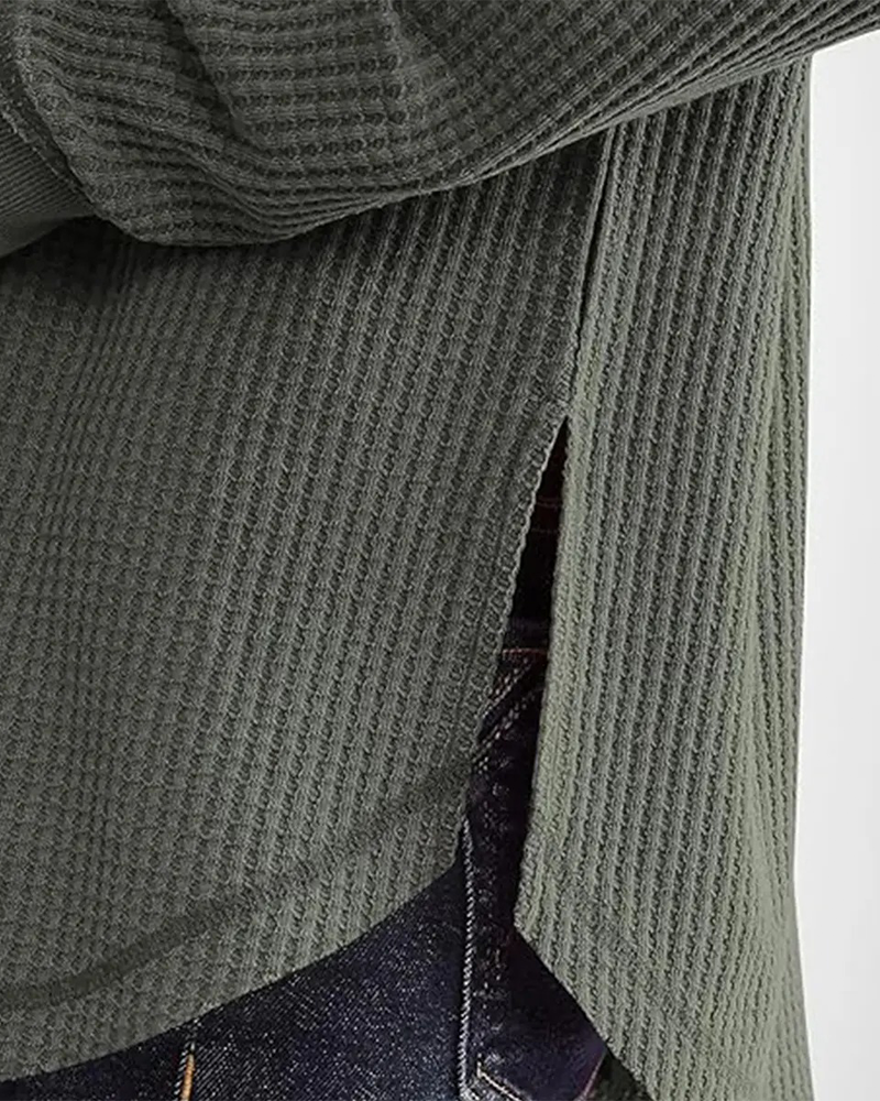 Haut Gaufre Henley Manche Longue