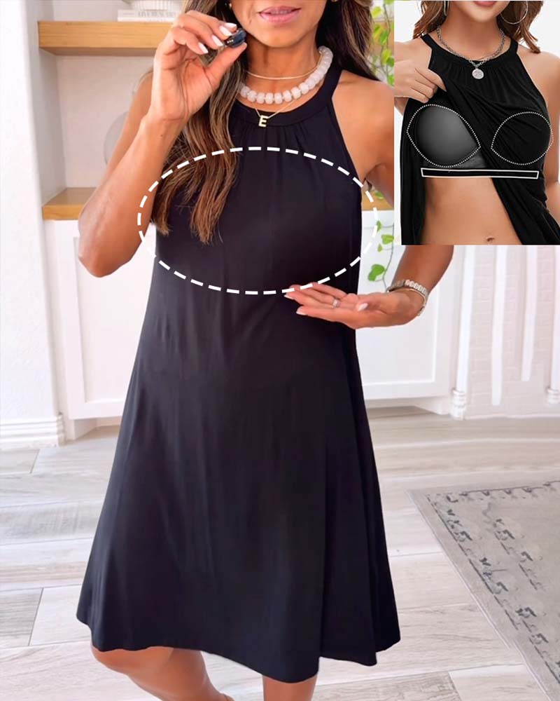 Robe Décontractée Bretelles Unie
