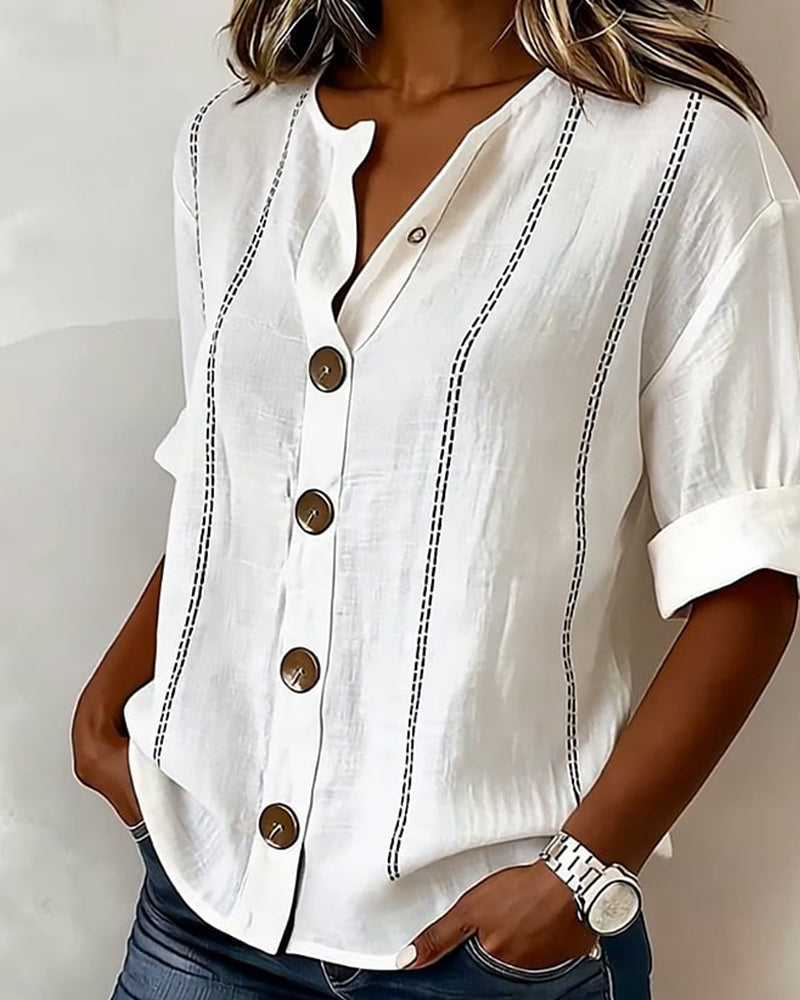 Blouse manches courtes boutonnée