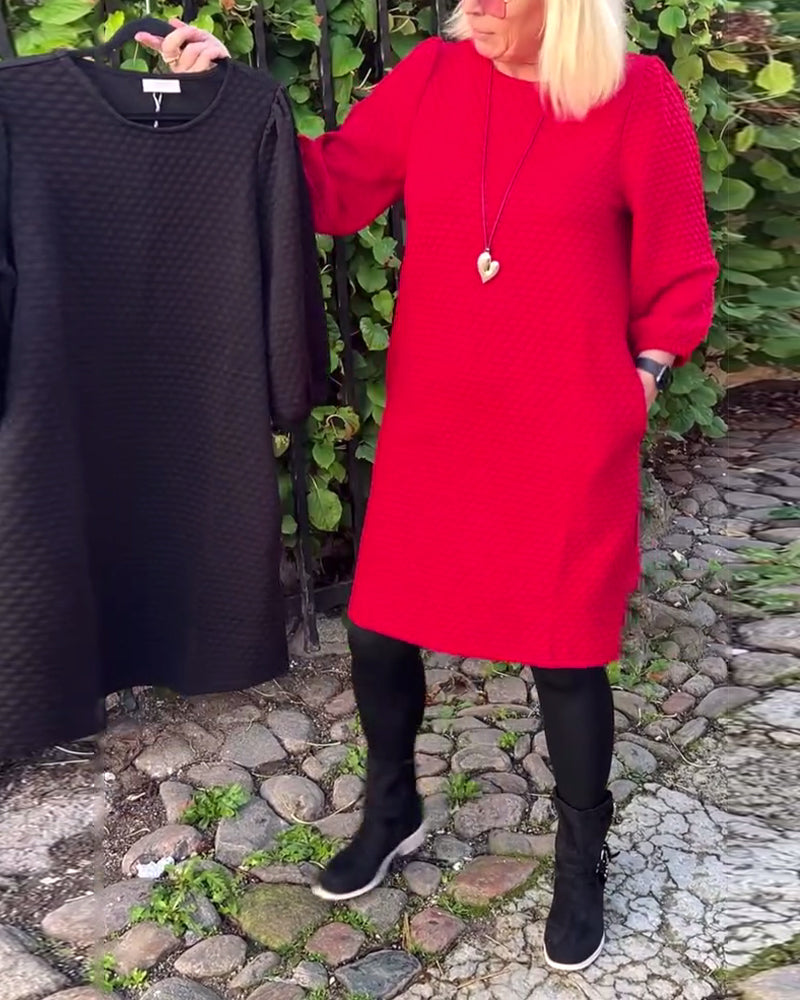 Robe décontractée de couleur unie à col rond