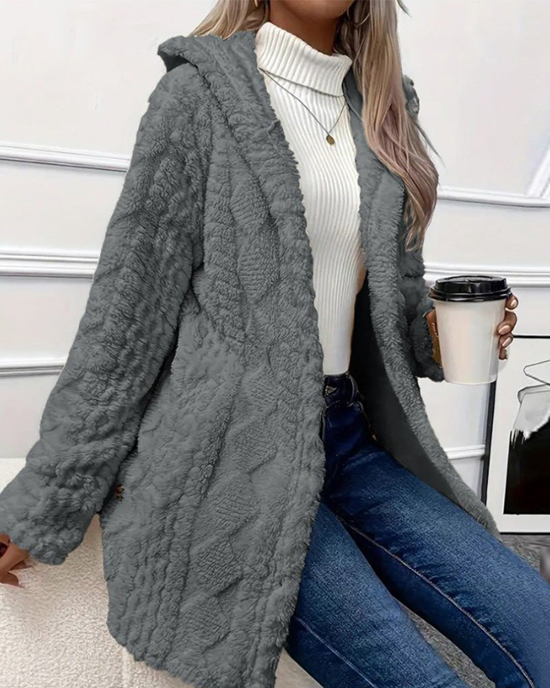 Manteau Uni Manches Longues