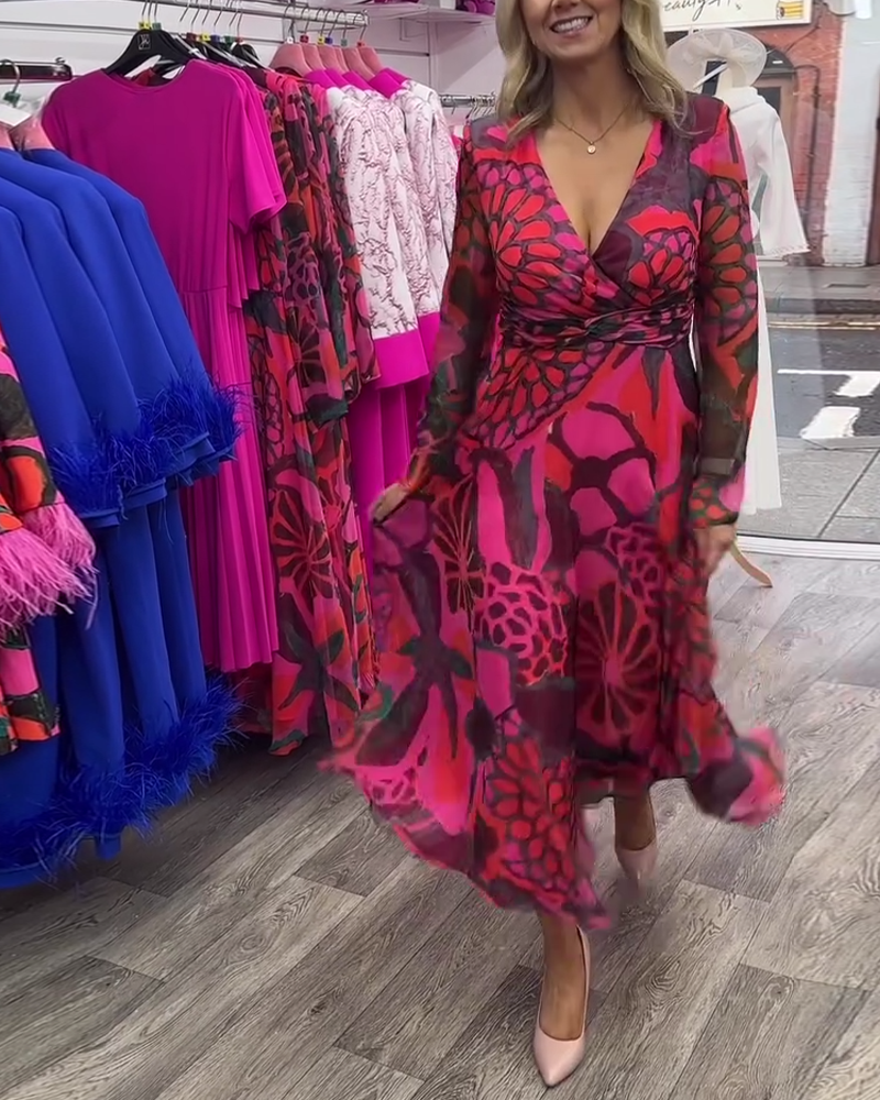 Robe trapèze large taille V profond