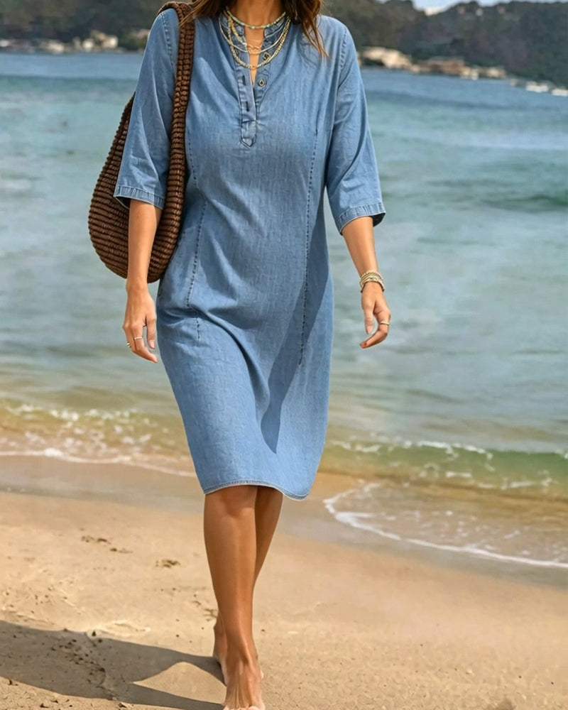 Robe Lâche Droite Denim
