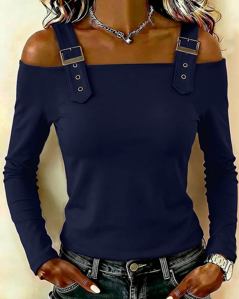 Haut Manche Longue Off-Épaule Camisole