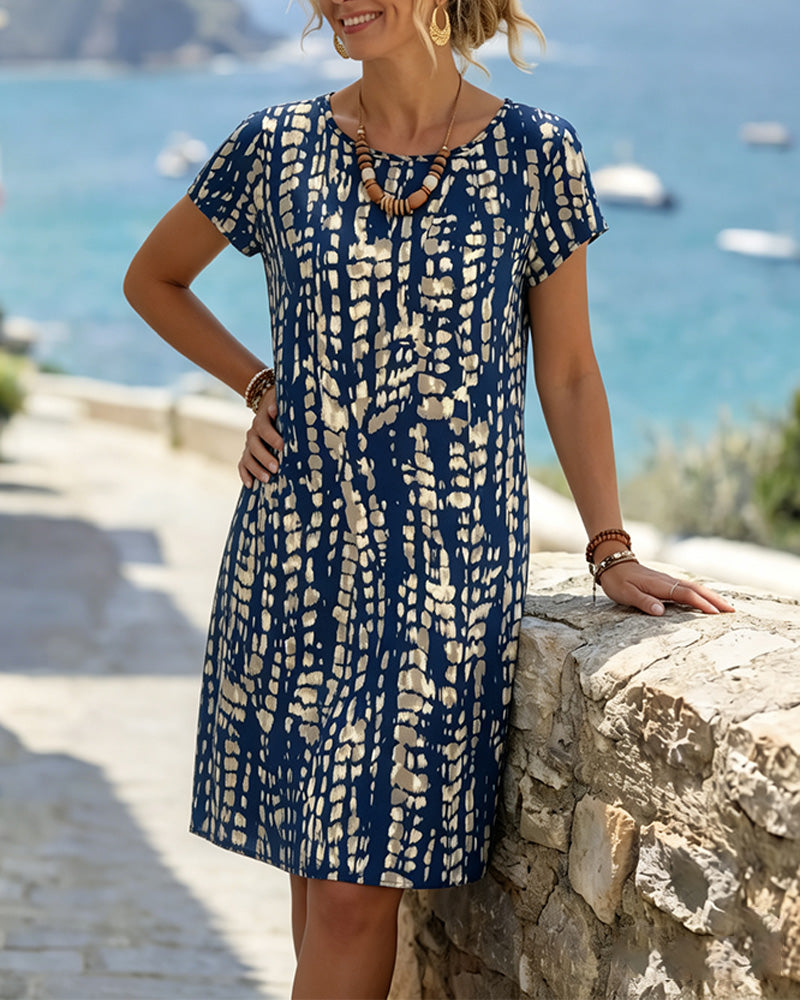 Robe Géométrique Imprimé Droit
