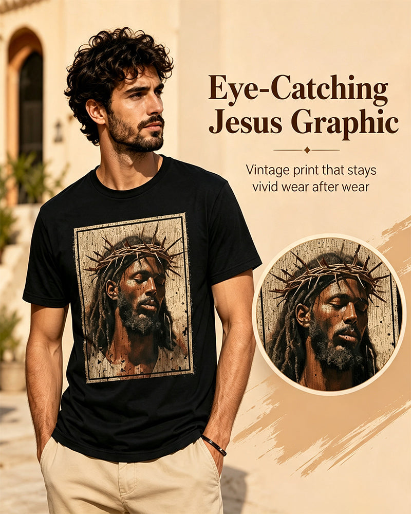 T-Shirt Homme Vintage Noir Imprimé