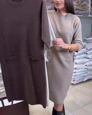 Pull Robe Col Rond Manche Coude