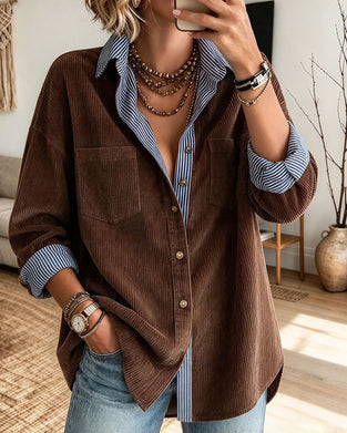 Chemise Bouton-Revers Faux Deux Pièces