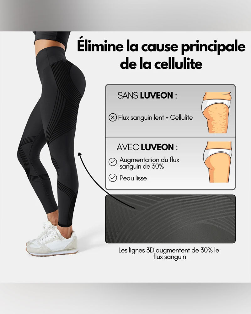 Pantalon Antidérapant Motif Yoga