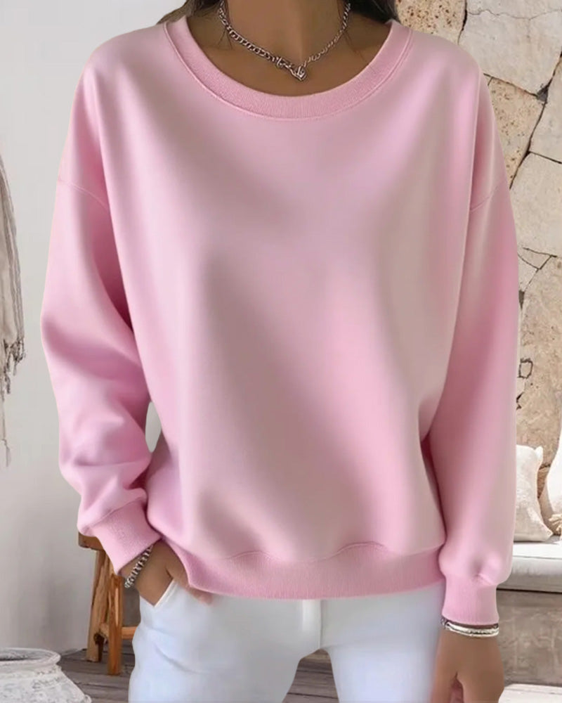 Sweat-Shirt Décontracté Uni