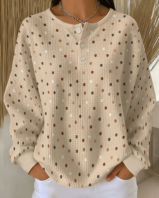 Sweatshirt Col Rond À Pois