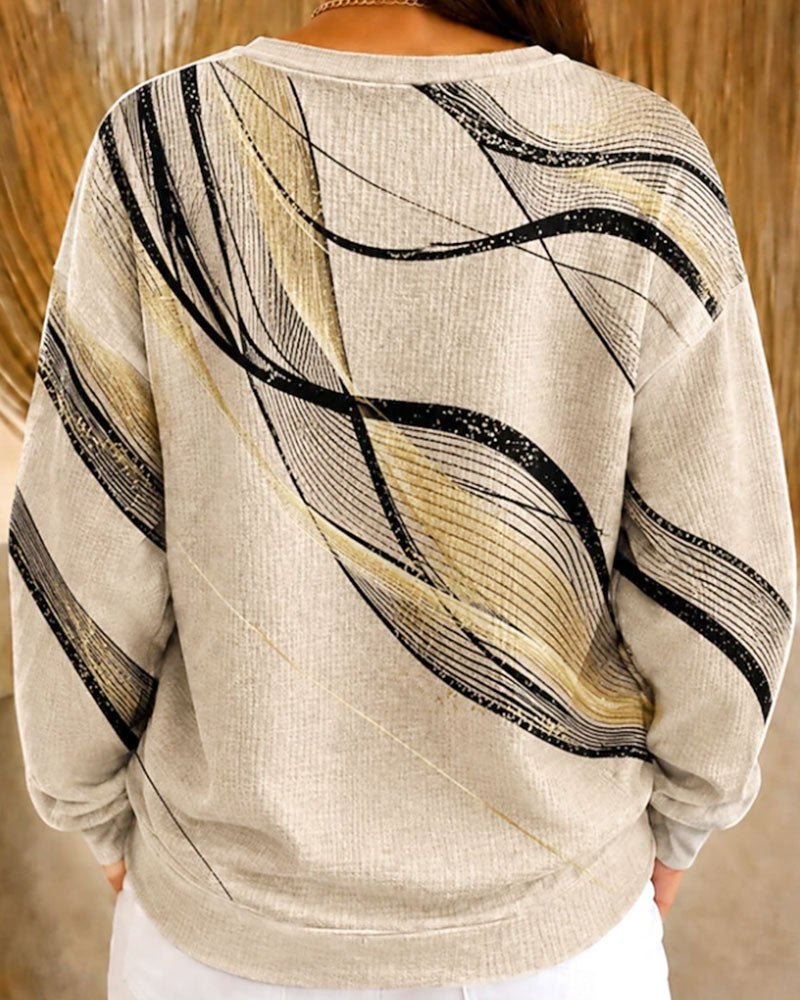 Sweatshirt Ligne Vague Imprimé