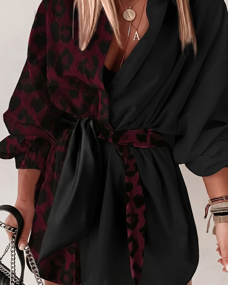 Robe Léopard Patchwork Attacher