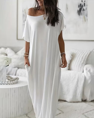 Robe Unie Longue Décontractée