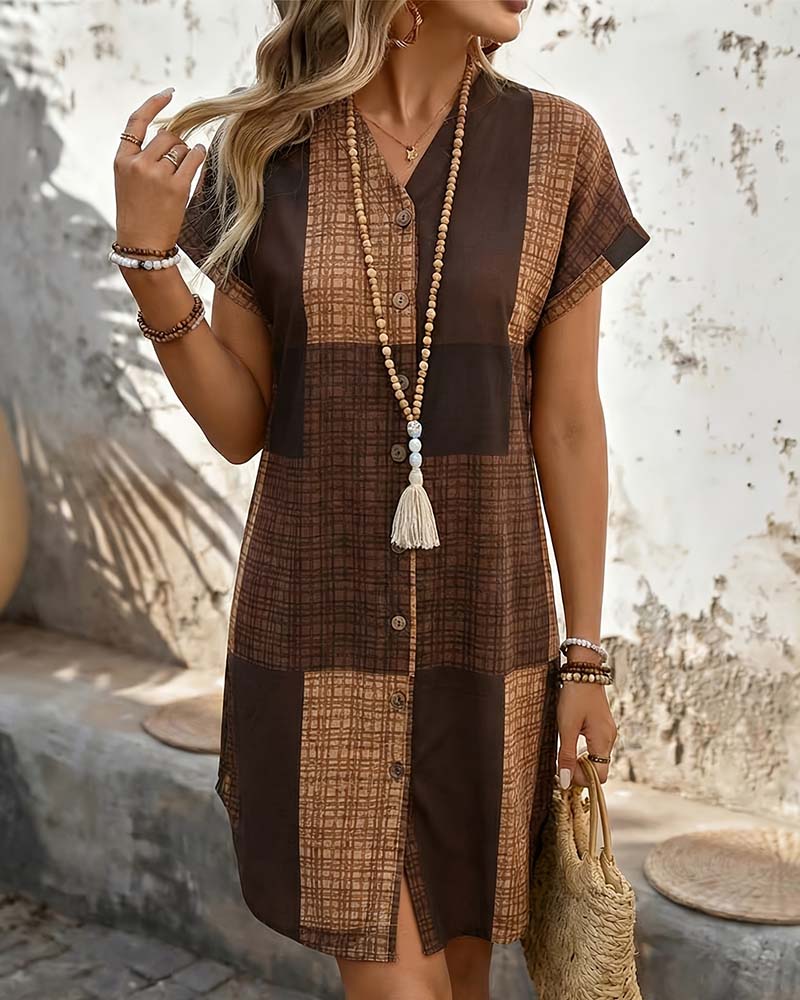Robe Bloc De Couleur Écossais