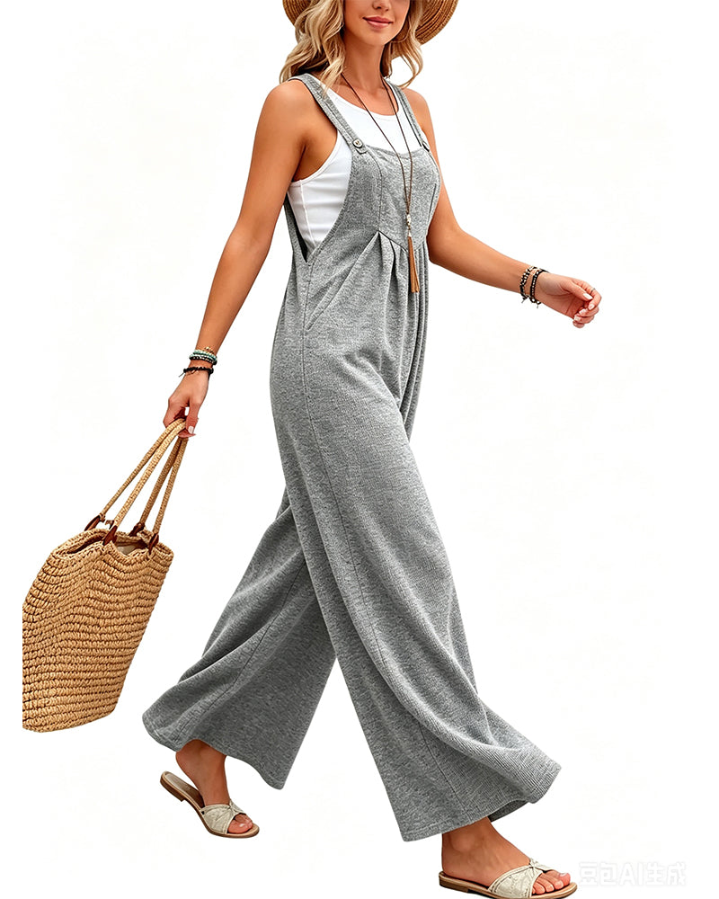 Combinaison Tricot Bretelles Large Jambe